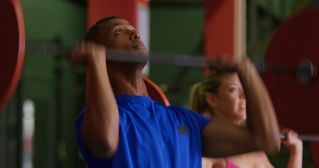 Woman exercising in a gym
