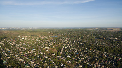 Obraz premium Green forest and many trees from a height.