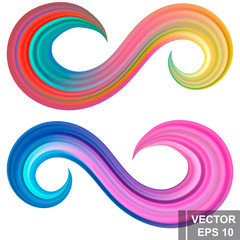 Smear brush. Acrylic bulk paint. For your design. Curl. Bright.