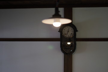 Japanese retro clock in an old house