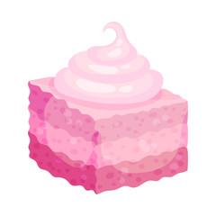 Cube-shaped cake. Vector illustration on a white background.