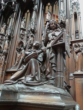 juglar y dondella  labrado silleria coro  catedral amberes antwerpen flandes belgica