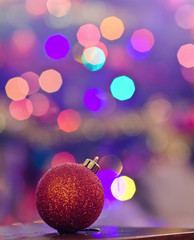 christmas background with golden balls