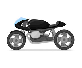 Police black motorcycle. Vector illustration on a white background.