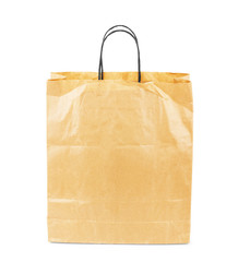 Blank paper bag on a white background