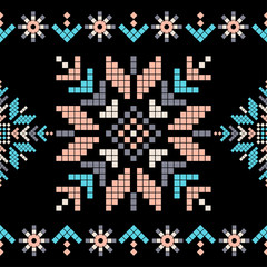 Snowflakes. Seamless knitted pattern. A warm sweater. Knitted mosaic. Can be used for wallpaper, textile, invitation card, wrapping, web page background.