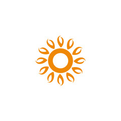 Sun logo design template vector
