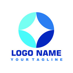 minimalist blue logo vector design