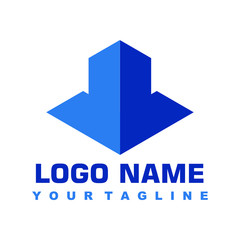 minimalist blue logo vector design