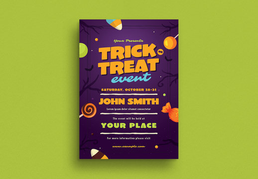 Halloween Trick or Treat Flyer Layout