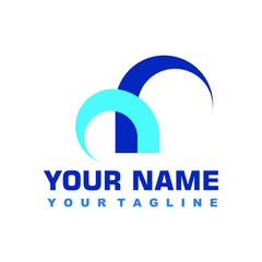 minimalist blue logo vector design