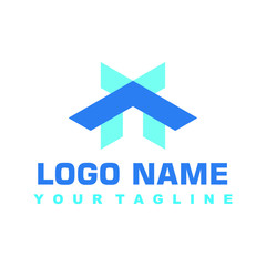 minimalist blue logo vector design
