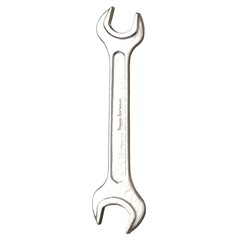 Silver two way metal wrench isolated on white background. 3D rendering of excellent quality in high resolution