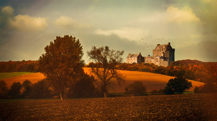 castle on rural landscape