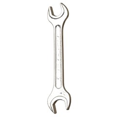 Silver two way metal wrench isolated on white background. 3D rendering of excellent quality in high resolution