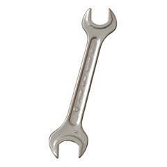 Silver two way metal wrench isolated on white background. 3D rendering of excellent quality in high resolution