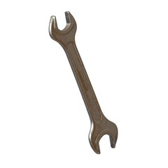 Silver two way metal wrench isolated on white background. 3D rendering of excellent quality in high resolution