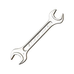 Silver two way metal wrench isolated on white background. 3D rendering of excellent quality in high resolution
