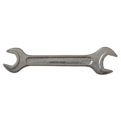 Silver two way metal wrench isolated on white background. 3D rendering of excellent quality in high resolution
