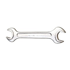 Silver two way metal wrench isolated on white background. 3D rendering of excellent quality in high resolution