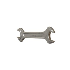 Silver two way metal wrench isolated on white background. 3D rendering of excellent quality in high resolution