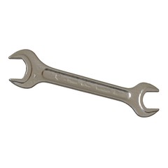 Silver two way metal wrench isolated on white background. 3D rendering of excellent quality in high resolution