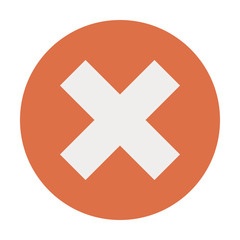 Simple cancel button vector red round graphics design.