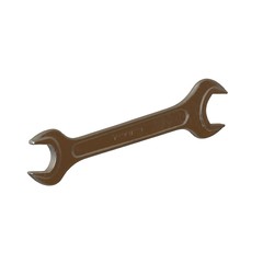 Silver two way metal wrench isolated on white background. 3D rendering of excellent quality in high resolution