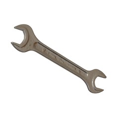 Silver two way metal wrench isolated on white background. 3D rendering of excellent quality in high resolution