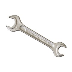Silver two way metal wrench isolated on white background. 3D rendering of excellent quality in high resolution
