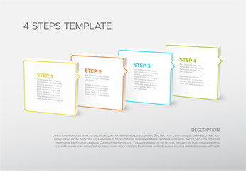 Fototapeta premium Four vector square blocks template for progress steps