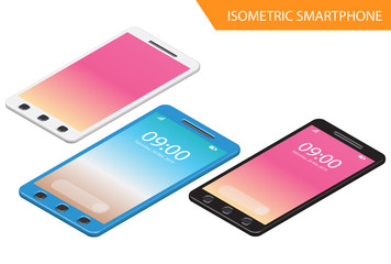 Modern Isometric Mockup Phone Illustration With Gradient, Suitable for Diagrams, Infographics, Game Asset, And Other Graphic Related Assets