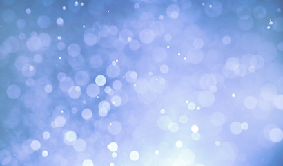Abstract aquamarine blue background with white bokeh