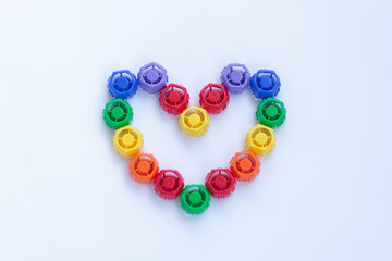 heart made of colorful beads