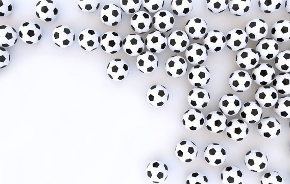 3d rendered illustration of soccer balls isolated on white