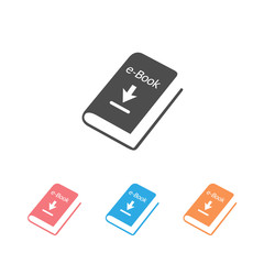 E-Book, Stationery Education Icon Set Vector