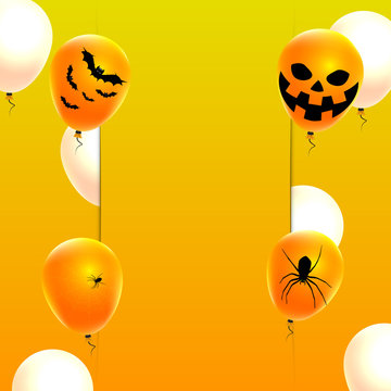 Balloons on the background for Halloween, vector art illustration.