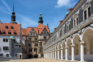 Fototapeta premium Stallhof, Residenzschloss, Dresden, Sachsen, Deutschland, Europa