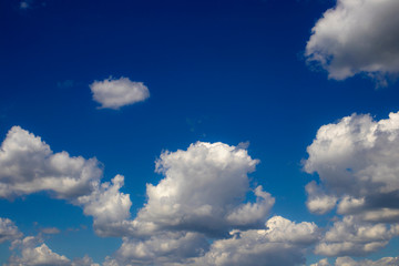 Cloudscape. Blue sky and white cloud.