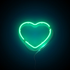 green neon sign heart