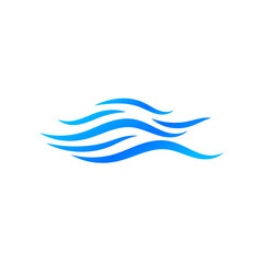 Blue sea wave icon object isolated vector background