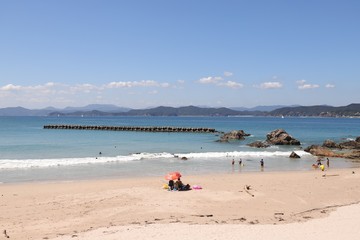Fototapeta na wymiar 御座白浜海水浴場