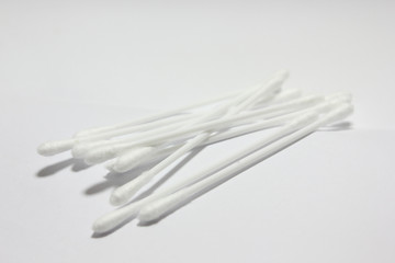 Cotton buds, Cotton​ swabs isolated​ on​ white​ background.