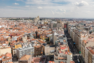 Fototapeta premium Panoramic aerial view in Madrid, capital of Spain, Europe.