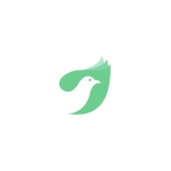 simple future modern flat leaf bird nest vector logo design