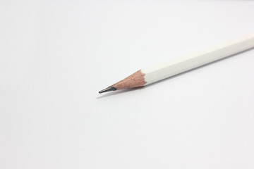 isolated white pencil with white background.