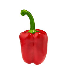 Fresh red bell pepper  isolated on white background.Clipping Path