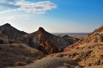 Rocky desert peaks of the Atlas mountains in the late morning