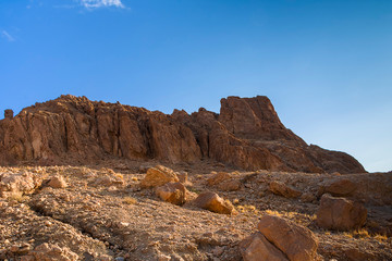 Rocky desert peaks of the Atlas mountains in the late morning
