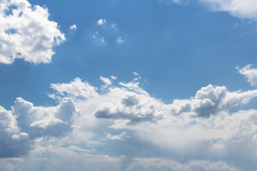 Clouds sky. White clouds in the sky. Day blue sky with clouds.